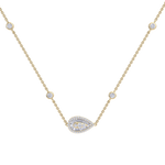 Load image into Gallery viewer, Pear shaped necklace in yellow gold with white diamonds of 1.04 ct in weight
