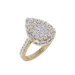 Load image into Gallery viewer, Pear cluster ring in yellow gold with white diamonds of 1.01 ct in weight