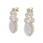 Load image into Gallery viewer, Oval chandelier earrings in white gold with white diamonds of 2.68 ct in weight