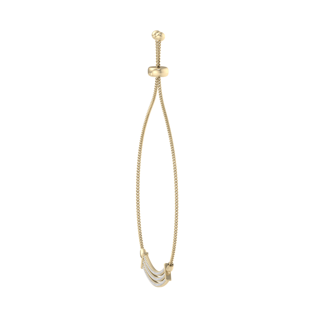 Diamond bar bolo necklace in rose gold with white diamonds of 0.93 ct in weight