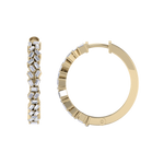 Load image into Gallery viewer, Baguette diamond hoops earrings in rose gold with white diamonds of 0.73 ct in weight