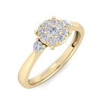 Load image into Gallery viewer, Elegant diamond ring in yellow gold with white diamonds of 0.33 ct in weight