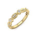 Load image into Gallery viewer, Marquise and round shaped ring in rose gold with white diamonds of 0.16 ct in weight.