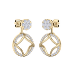 Load image into Gallery viewer, Drop earrings in yellow gold with white diamonds of 1.14 ct in weight