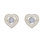 Load image into Gallery viewer, Heart earrings in rose gold with illusion white diamonds of 0.94 ct in weight
