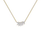 Load image into Gallery viewer, Leaf necklace in white gold with white diamonds of 0.59 ct in weight
