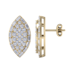 Load image into Gallery viewer, Marquise stud earrings in yellow gold with white diamonds of 1.67 ct in weight