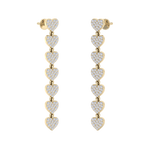 Load image into Gallery viewer, Dangle earrings with hearts in white gold with white diamonds of 1.78 ct in weight