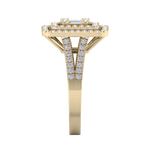 Load image into Gallery viewer, Square diamond ring with split shank in yellow gold with white diamonds of 1.02 ct in weight