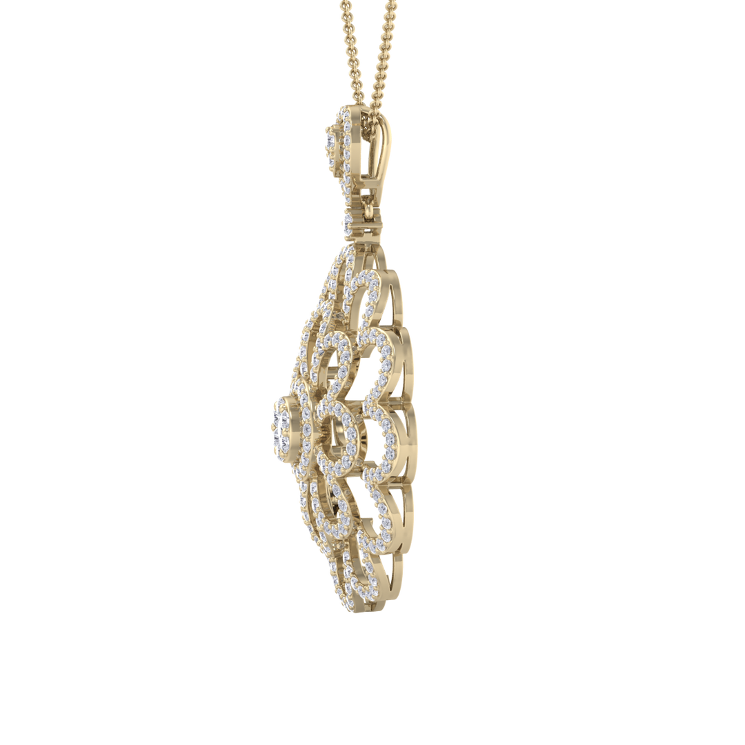 Flower Pendant in white gold with white diamonds of 2.38 ct in weight