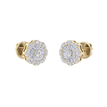 Load image into Gallery viewer, Round shaped stud earrings in rose gold with white diamonds of 0.65 ct in weight