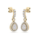 Load image into Gallery viewer, Pear drop earrings in yellow gold with white diamonds in 0.79 ct in weight
