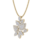 Load image into Gallery viewer, Diamond leaf pendant in yellow gold with white diamonds of 2.31 ct in weight