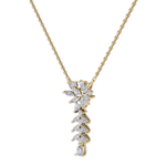 Load image into Gallery viewer, Flower necklace in yellow gold with white diamonds of 0.80 ct in weight