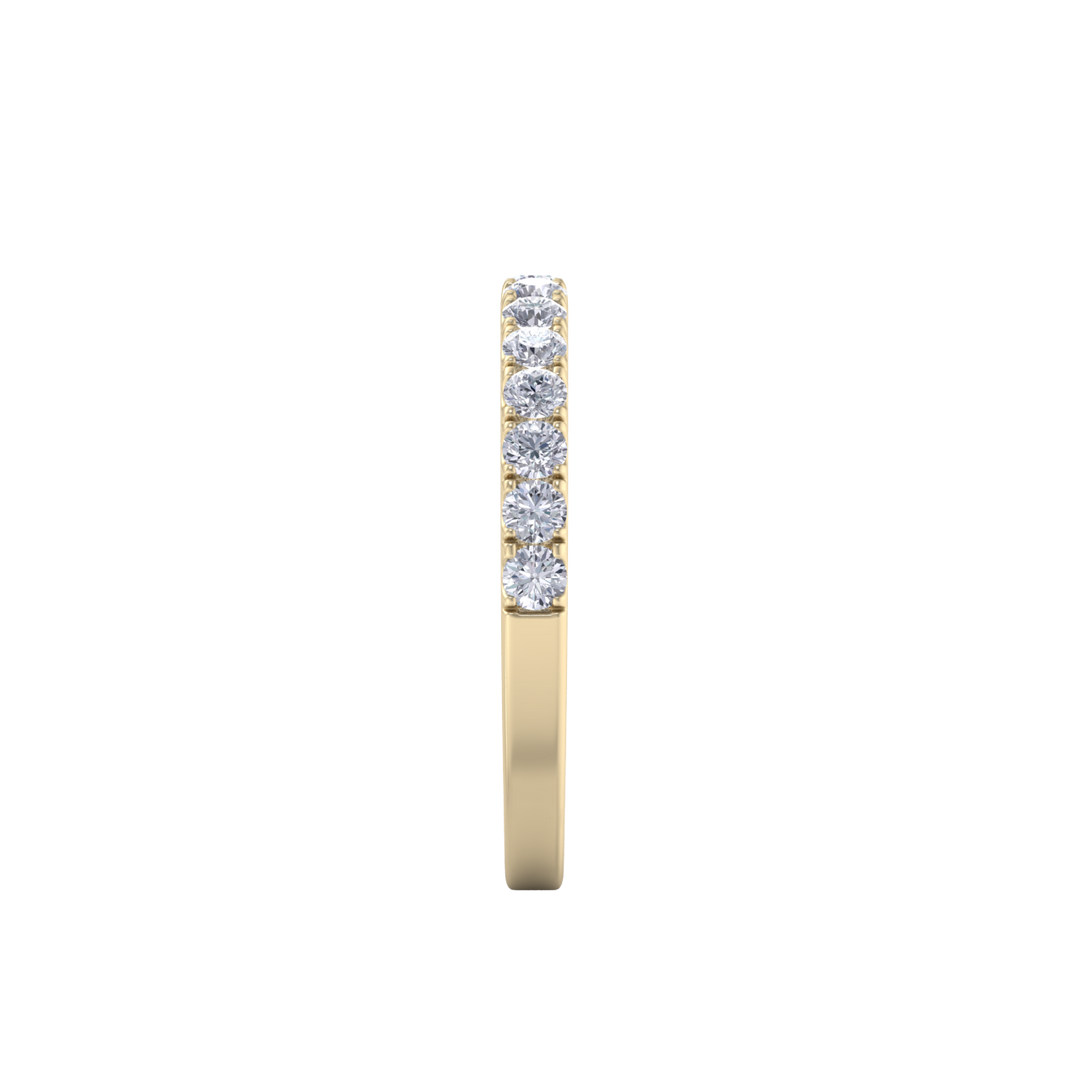 Classic Wedding band in rose gold with white diamonds of 0.49 ct in weight