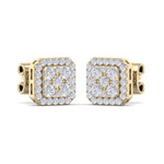 Load image into Gallery viewer, Classic Square stud earrings in rose gold with white diamonds of 0.51 ct in weight