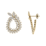 Load image into Gallery viewer, Leaf earrings in white gold with white diamonds of 1.91 ct in weight