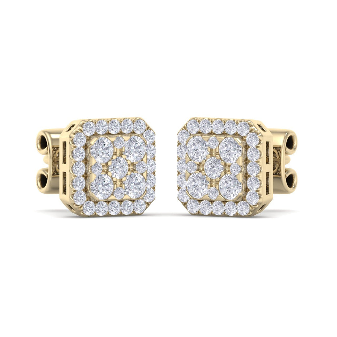 Classic Square stud earrings in white gold with white diamonds of 0.51 ct in weight