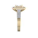 Load image into Gallery viewer, Square cluster engagement ring in yellow gold with white diamonds of 0.68 ct in weight