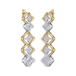 Load image into Gallery viewer, Drop earrings in yellow gold with white diamonds of 1.10 ct in weight