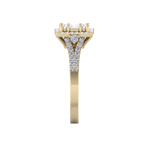 Load image into Gallery viewer, Square cluster engagement diamond ring in yellow gold with white diamonds of 0.61 ct in weight