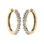 Load image into Gallery viewer, Baguette diamond hoops earrings in yellow gold with white diamonds of 0.73 ct in weight