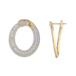 Load image into Gallery viewer, Hoop earrings in white gold with white diamonds of 2.78 ct in weight