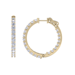 Load image into Gallery viewer, Diamond eternity hoop earrings in yellow gold with white diamonds of 4.82 ct in weight