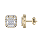 Load image into Gallery viewer, Square stud earrings in yellow gold with white diamonds of 0.40 ct in weight