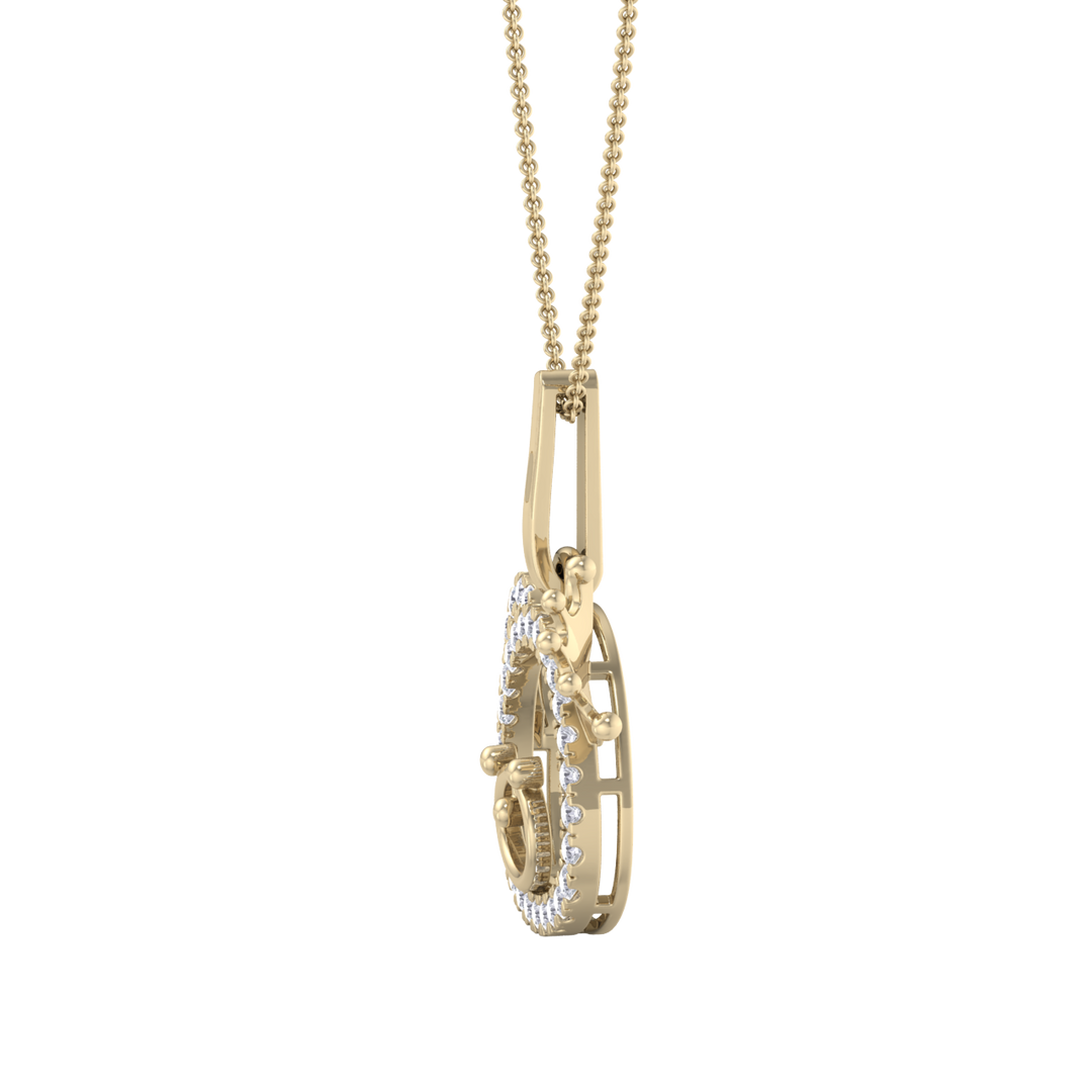 Cute Pendant in white gold with white diamonds of 0.58 ct in weight