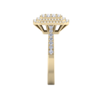 Load image into Gallery viewer, Cluster engagement ring in yellow gold with white diamonds of 0.64 ct in weight