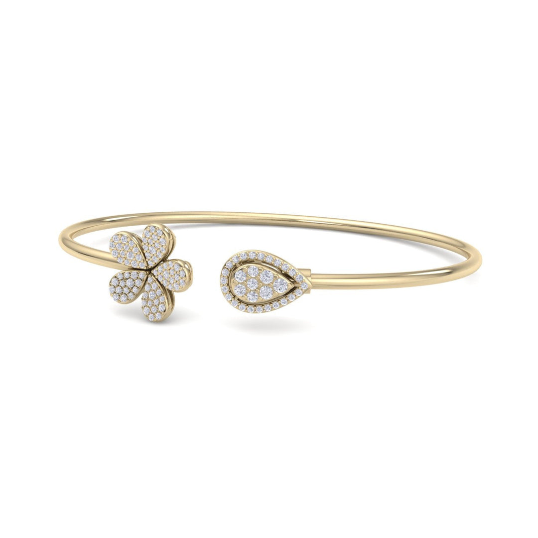 Cuff bracelet in rose gold with white diamonds of 0.49 ct in weight