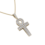 Load image into Gallery viewer, Ankh pendant in white gold with white diamonds of 1.77 ct in weight