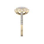 Load image into Gallery viewer, Round cluster ring in yellow gold with white diamonds of 0.92 ct in weight