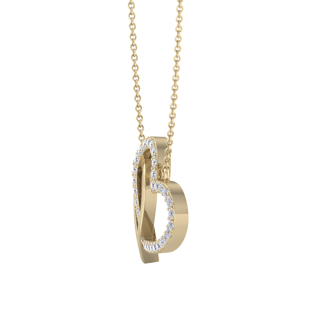 Cute hearts necklace in white gold with white diamonds of 0.61 ct in weight