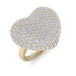 Load image into Gallery viewer, Beautiful Happy Heart Diamond ring in yellow gold with white diamonds of 2.45 ct in weight