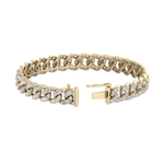 Load image into Gallery viewer, Tapper diamond curb chain link bracelet in white gold with white diamonds of 6.30 ct in weight