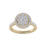 Load image into Gallery viewer, Round cluster ring in rose gold with white diamonds of 1.02 ct in weight