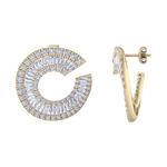 Load image into Gallery viewer, Baguette diamond circle studs in yellow gold with white diamonds of 5.85 ct in weight