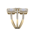 Load image into Gallery viewer, Three band ring in yellow gold with white diamonds of 1.59 ct in weight