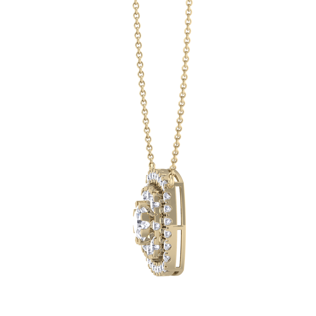 Classic square necklace in white gold with white diamonds of 2.78 ct in weight