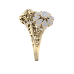 Load image into Gallery viewer, flower ring in white gold with white diamonds of 1.62 ct in weight