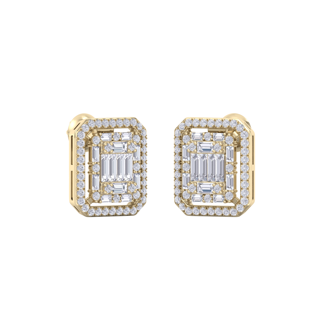 Beautiful Stud Earrings in white gold with white diamonds of 1.78 in weight
