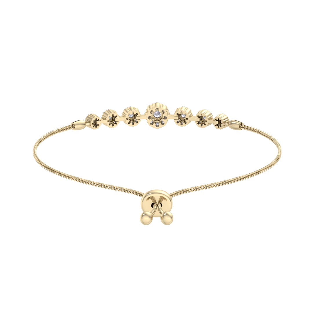 Diamond bolo bracelet in rose gold with white diamonds of 0.86 ct in weight