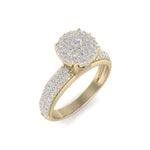 Load image into Gallery viewer, Cluster Diamond ring in yellow gold with white diamonds of 0.71 ct in weight