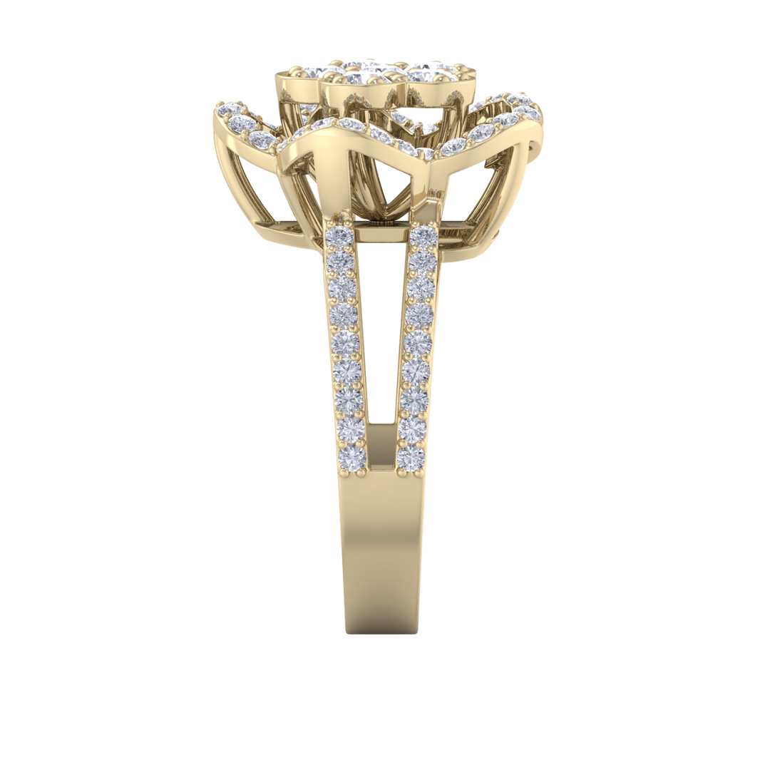 Elegant Diamond ring in rose gold with white diamonds of 0.89 ct in weight