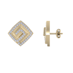 Load image into Gallery viewer, Square diamond earrings in rose gold with white diamonds of 0.58 ct in weight
