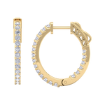 Load image into Gallery viewer, Diamond eternity hoop earrings in yellow gold with white diamonds of 1.00 ct in weight