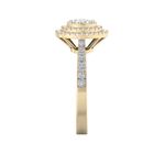 Load image into Gallery viewer, Round cluster diamond ring in yellow gold with white diamonds of 0.63 ct in weight