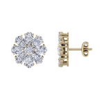 Load image into Gallery viewer, Flower stud earrings in white gold with white diamonds of 6.18 ct in weight